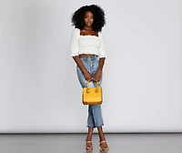 Just Friends Smocked Crop Top