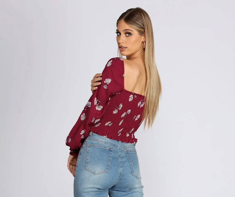 Floral Sweetheart Top