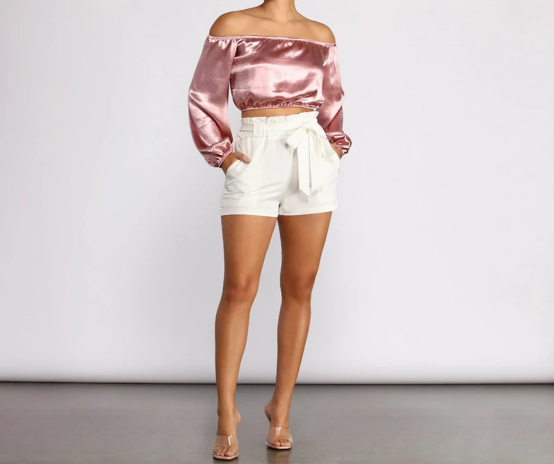 Stunning Sophistication Satin Crop Top