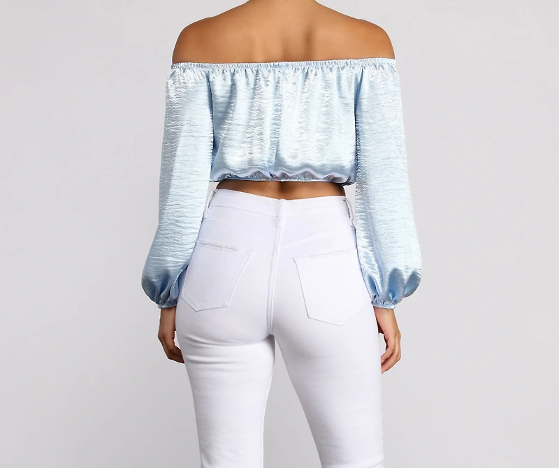 Stunning Sophistication Satin Crop Top