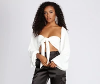 Issa Vibe Tie Front Crop Top