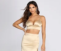 Buy Me A Drink Satin Cropped Tank