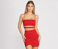 It's A Date Crepe Crop Top