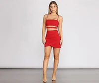 It's A Date Crepe Crop Top