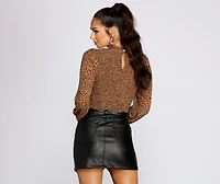 Smocked And Spotted Crop Top