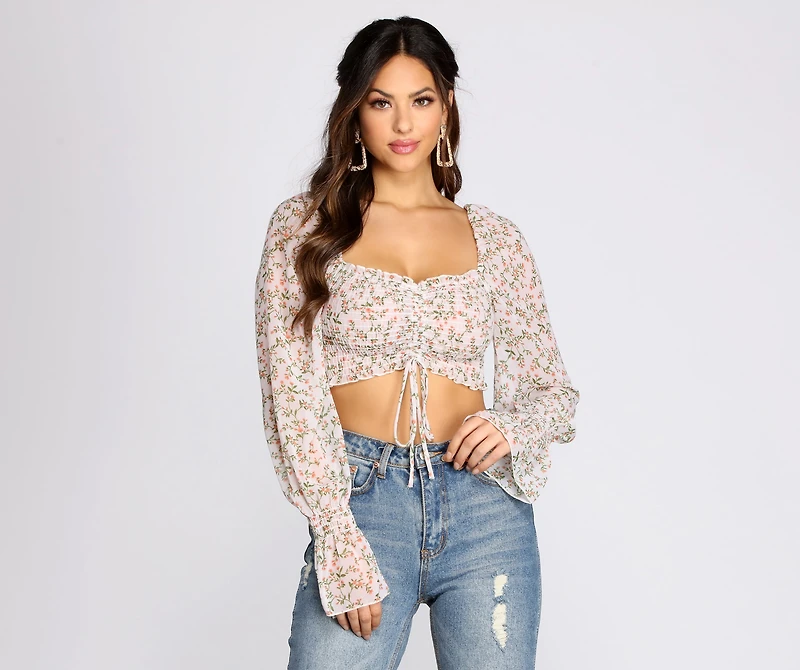 Flowy Floral Crop Top