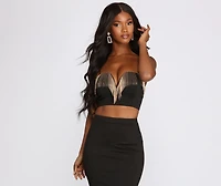 Make A Ponte Fringe Crop Top
