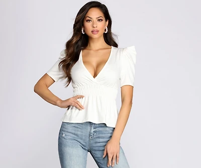 Love Me Most Peplum Top