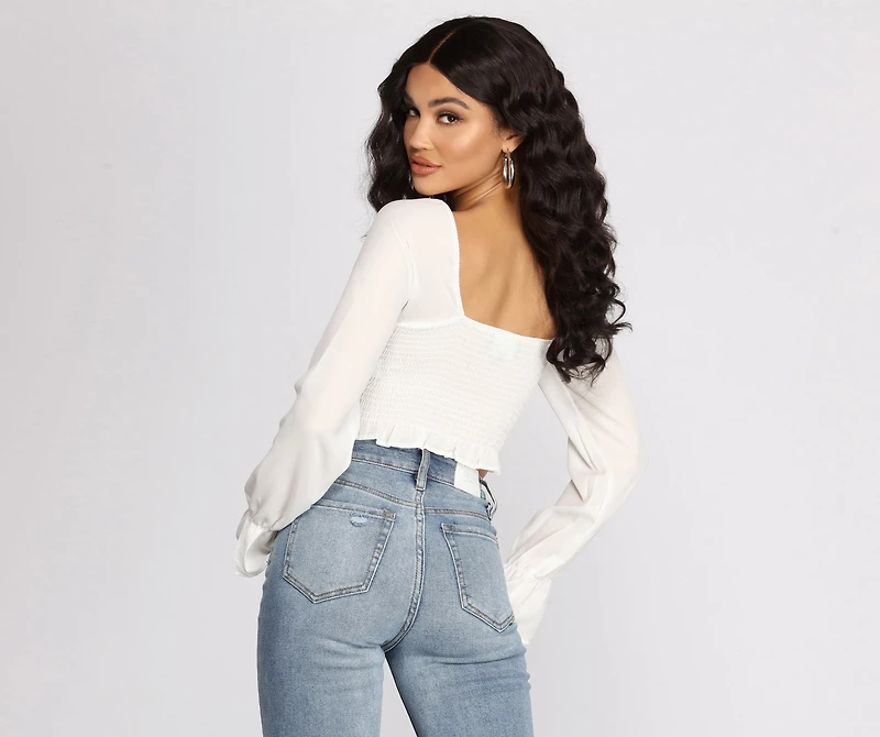 Sweet Thing Ruffle Smocked Crop Top