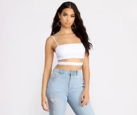It's A Date Crepe Crop Top