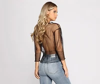 Pretty Polka Dots Mesh Top