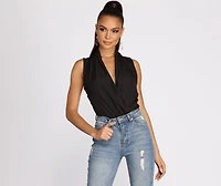 Classic Chic Wrap Front Bodysuit
