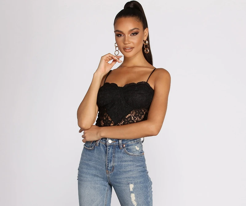 Lace Beauty Bustier Bodysuit