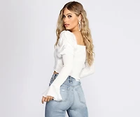All About The Puff Sleeve Crop Top