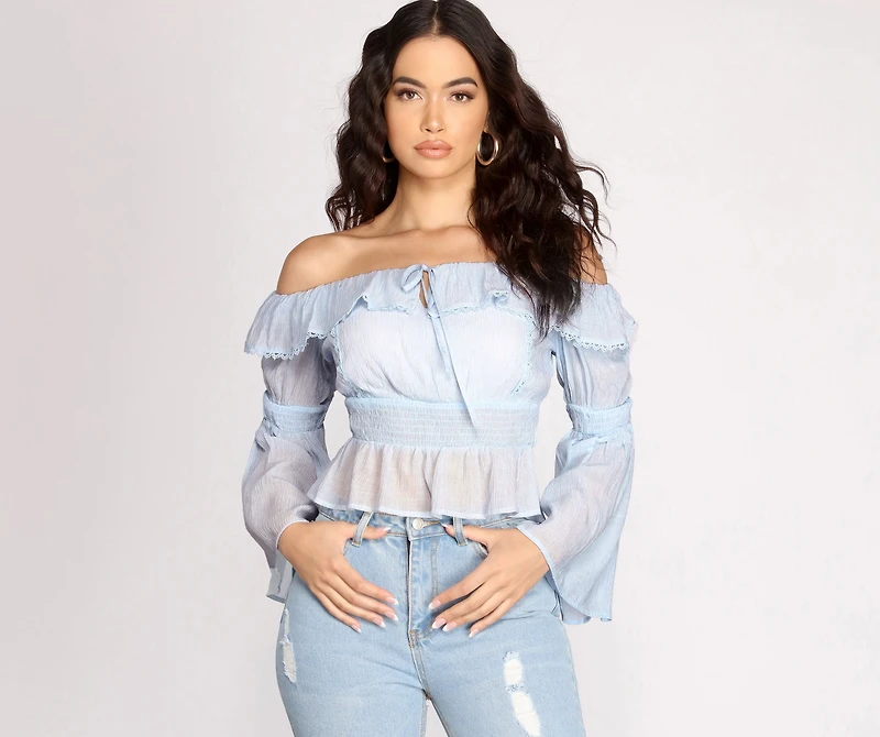 Perfect Peplum Off The Shoulder Top