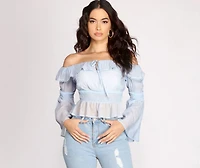 Perfect Peplum Off The Shoulder Top