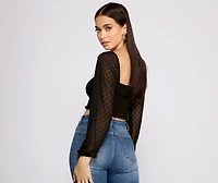 Dotted Darling Smocked Crop Top