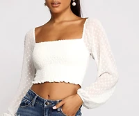 Dotted Darling Smocked Crop Top