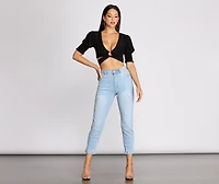 Major Babe Tie Waist Crop Top