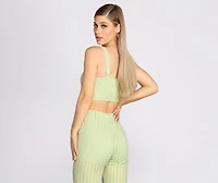 Take A Cue Eyelet Crop Top