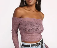 Off the Shoulder Floral Lace Top