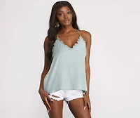Sleeveless Spaghetti Strap Cami Top