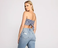 Smocked Floral Fusion Tube Scarf Top