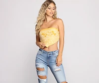 Smocked Floral Fusion Tube Scarf Top