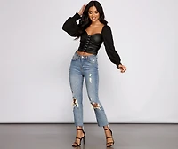 Hooked on Glam Faux Leather Crop Top
