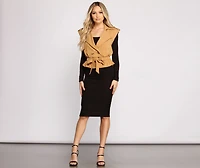 Trendy Crepe Trench Vest
