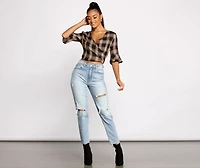 Pretty Plaid Crop Top