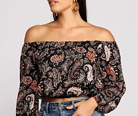 Free Sprit Paisley Crop Top