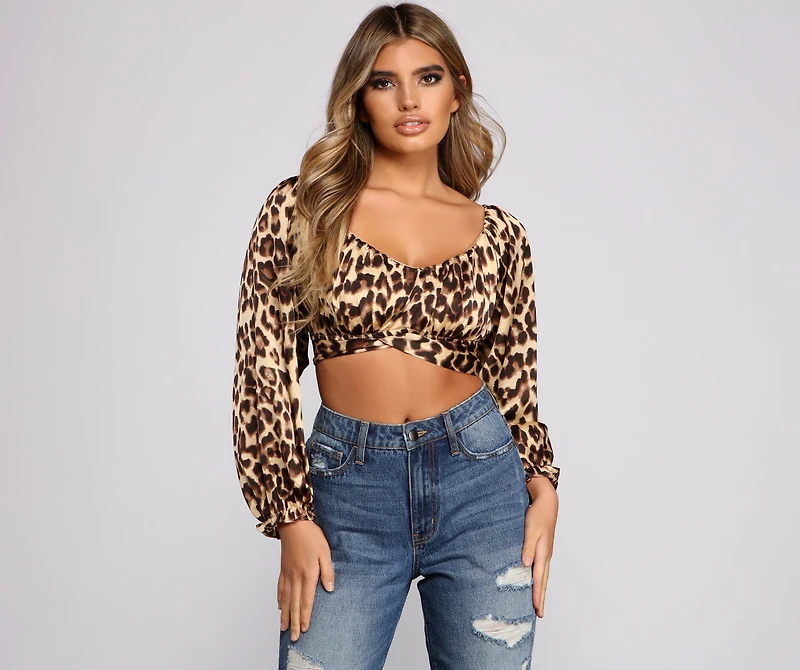 Feline Fierce Leopard Print Crop Top
