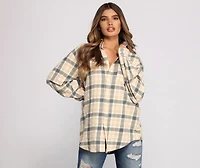 Effortlessly Edgy Mood Button-Up Flannel Tunic