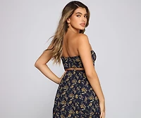 Ditsy Floral Ruched Tube Top