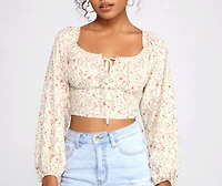 Feeling Flirty Florals Crop Top