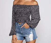 Feelin' Flirty Ditsy Floral Crop Top