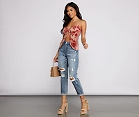 Floral Babe Burnout Babydoll Top