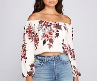 Forever Stunning Floral Cropped Blouse