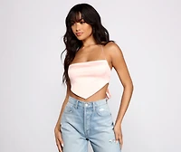 Chic Stunner Satin Scarf Top