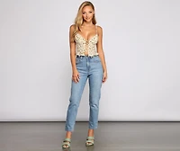 Laced Florals Peplum Crop Top