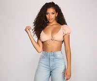 Effortlessly On-Trend Puff Sleeve Crop Top