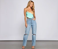 Tie Dye Frenzy Satin Scarf Top