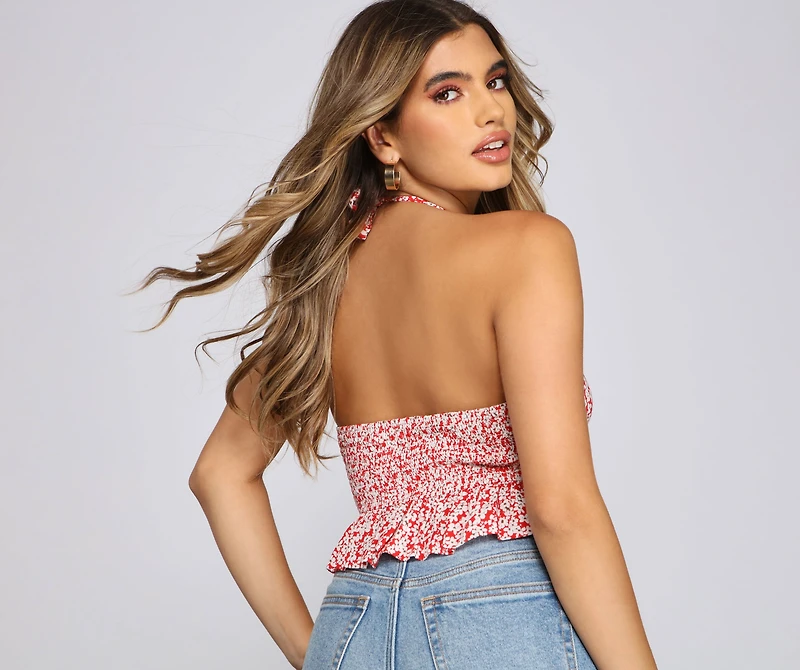 Pep Of Florals Peplum Top