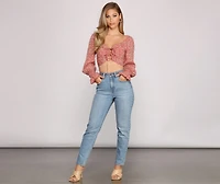 She's A Beauty Ditsy Floral Crop Top