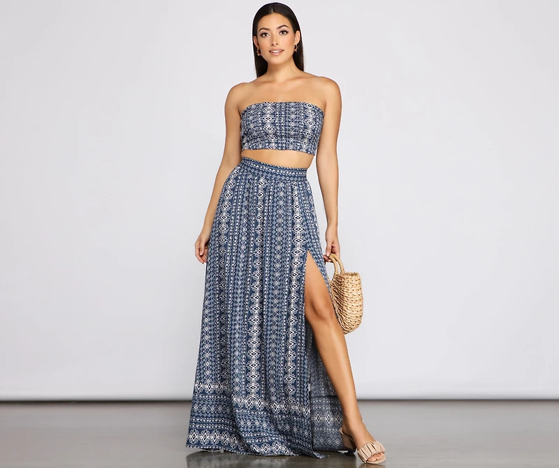 Bohemian Beat Smocked Tube Top