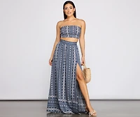 Bohemian Beat Smocked Tube Top