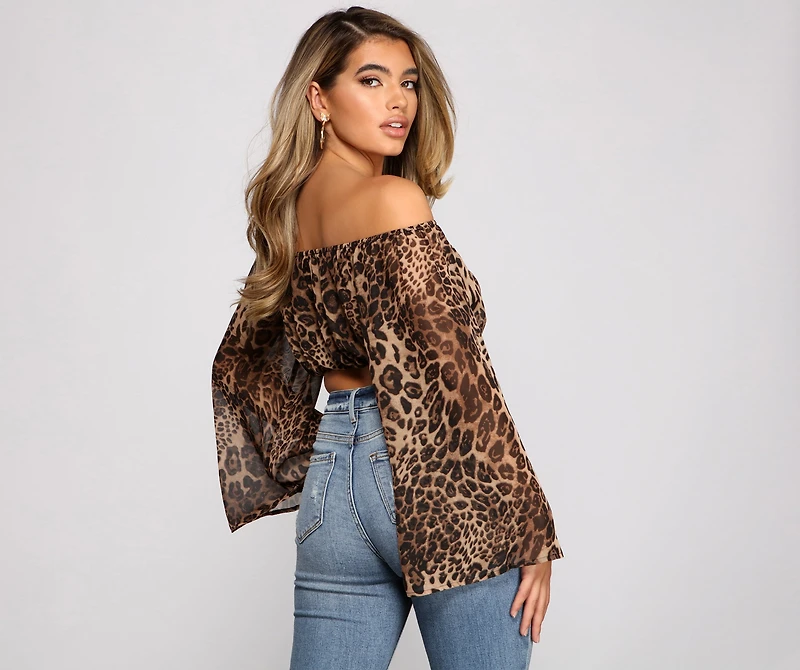 Purrfect Style Chiffon Crop Top