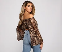 Purrfect Style Chiffon Crop Top
