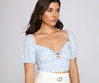 Pretty Chic Puff Sleeve Crop Top